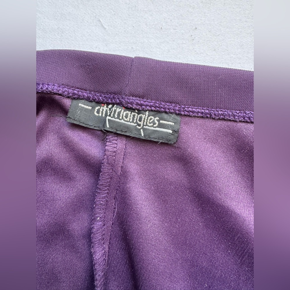 Y2K Vintage City Triangles purple strapless mini dress Asymmetrical Hem Small - Picture 3 of 6